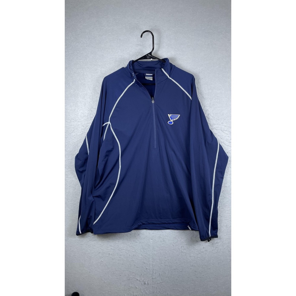 St Louis Blues Jacket Mens XL‎ Blue NHL Hockey Quarter Zip Lightweight Pullover